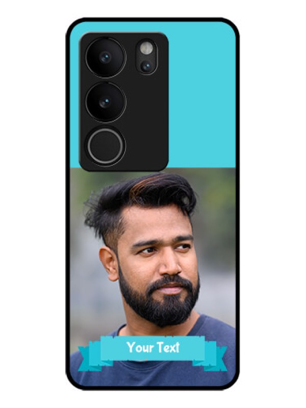 Custom Vivo V29 5G Custom Glass Phone Case - Blue Color Design