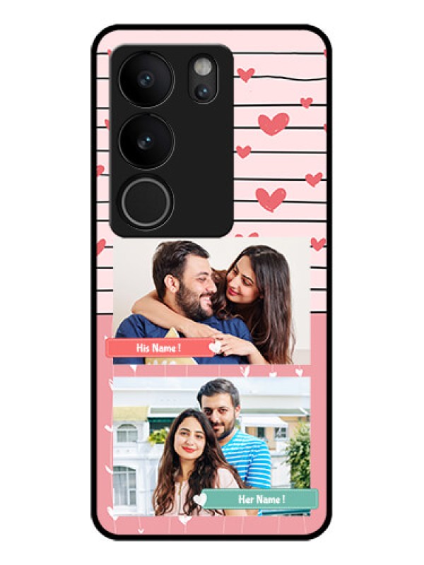 Custom Vivo V29 5G Custom Glass Phone Case - Photo With Heart Design
