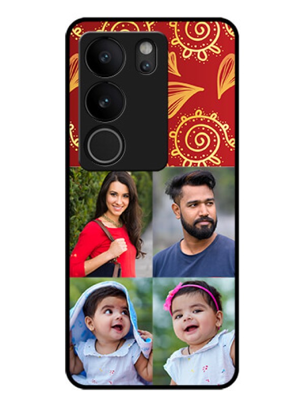 Custom Vivo V29 5G Custom Glass Phone Case - 4 Image Traditional Design