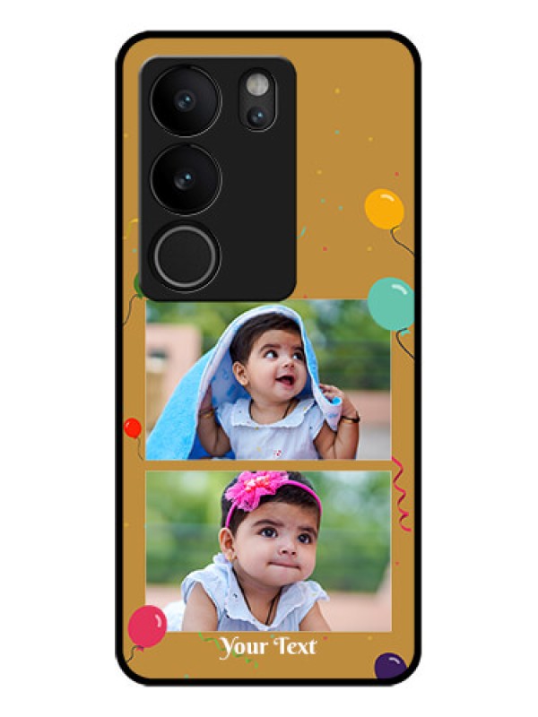 Custom Vivo V29 5G Custom Glass Phone Case - Image Holder With Birthday Celebrations Design