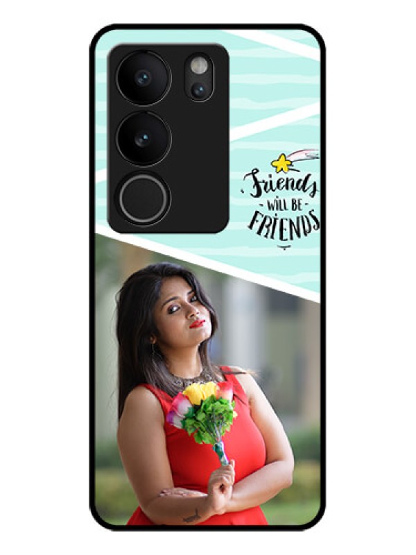 Custom Vivo V29 5G Custom Glass Phone Case - Friends Picture Icon Design