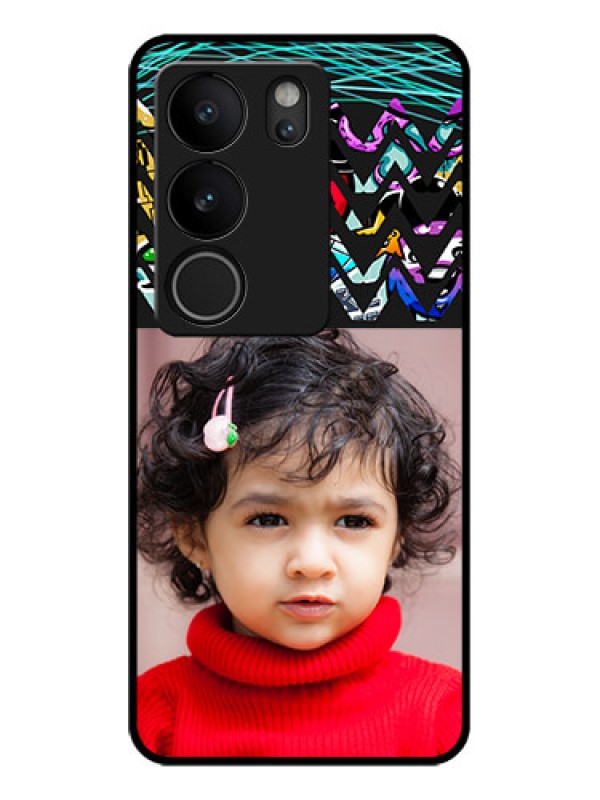 Custom Vivo V29 5G Custom Glass Phone Case - Neon Abstract Design