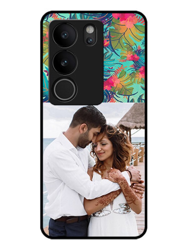 Custom Vivo V29 5G Custom Glass Phone Case - Watercolor Floral Design