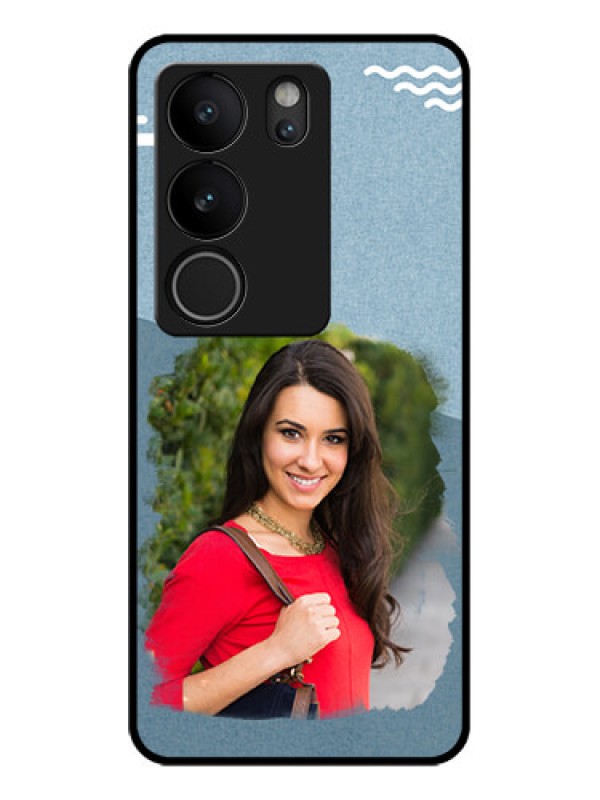 Custom Vivo V29 5G Custom Glass Phone Case - Grunge Line Art Design