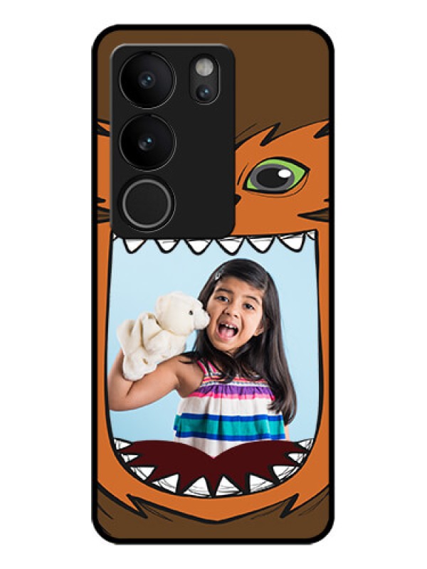 Custom Vivo V29 5G Custom Glass Phone Case - Owl Monster Back Case Design