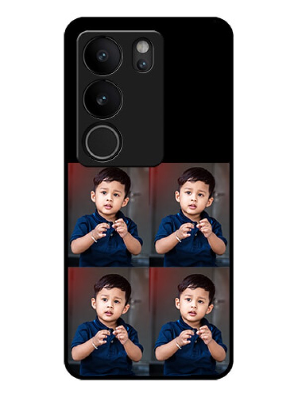 Custom Vivo V29 5G Custom Glass Phone Case - 4 Image Holder Design