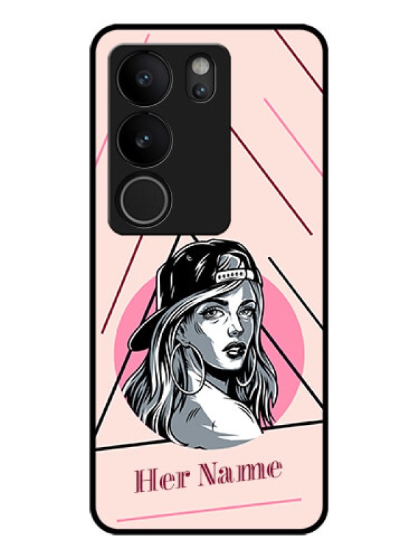 Custom Vivo V29 5G Custom Glass Phone Case - Rockstar Girl Design