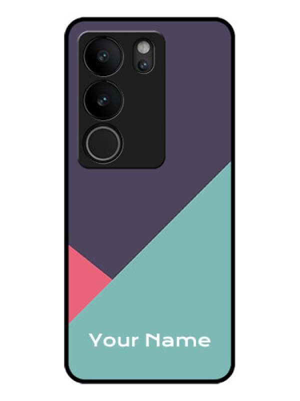 Custom Vivo V29 5G Custom Glass Phone Case - Tri Color Abstract Design