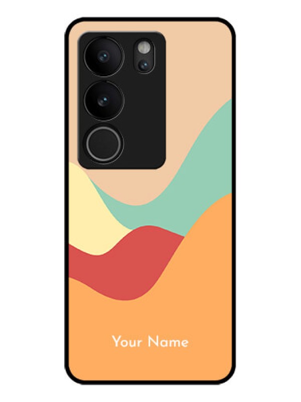 Custom Vivo V29 5G Custom Glass Phone Case - Ocean Waves Multi - Colour Design