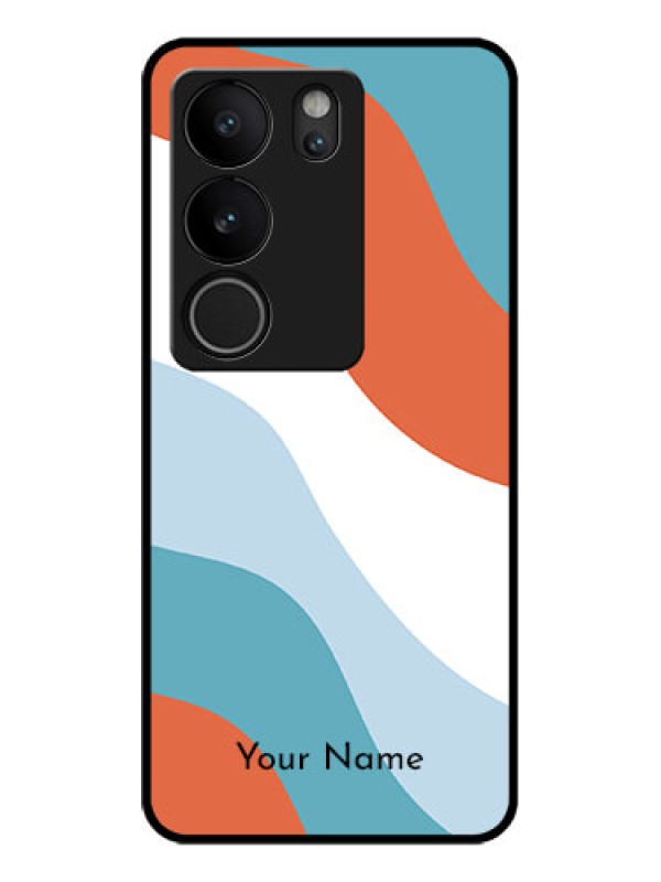 Custom Vivo V29 5G Custom Glass Phone Case - Coloured Waves Design