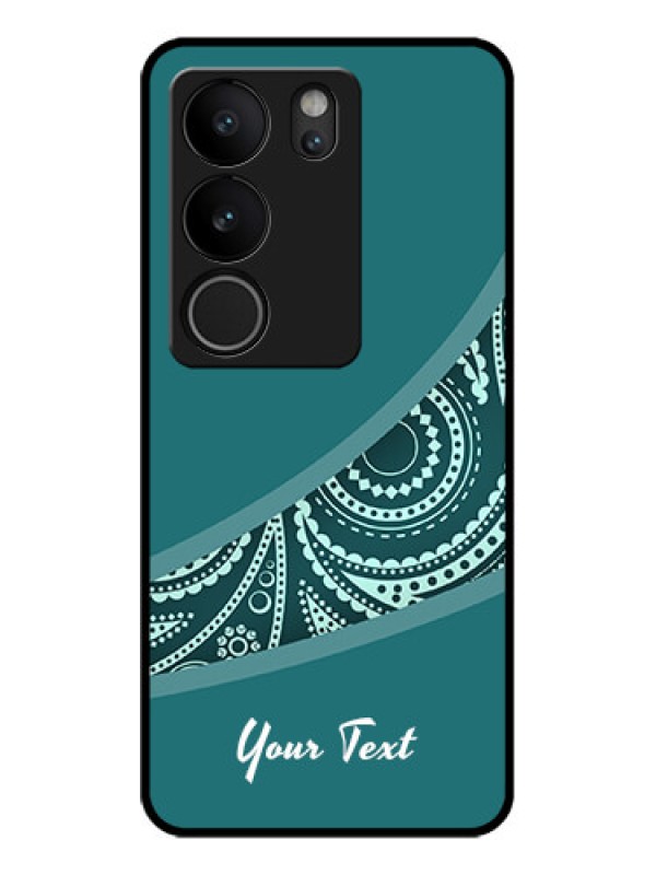 Custom Vivo V29 5G Custom Glass Phone Case - Semi Visible Floral Design
