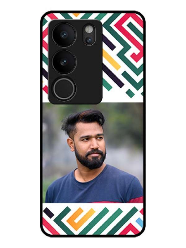 Custom Vivo V29 5G Custom Glass Phone Case - Colorful Maze Pattern Design