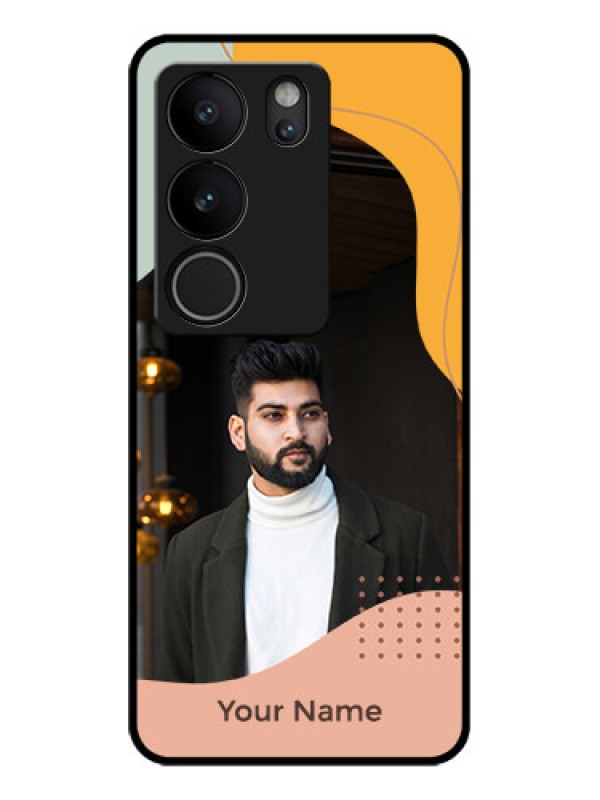 Custom Vivo V29 5G Custom Glass Phone Case - Tri - Coloured Overlay Design