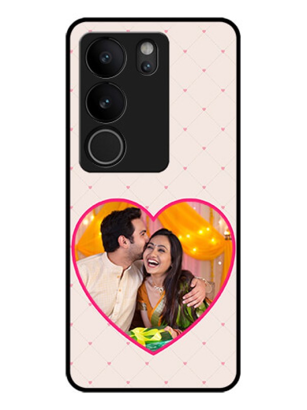 Custom Vivo V29 Pro 5G Custom Glass Phone Case - Heart Shape Design