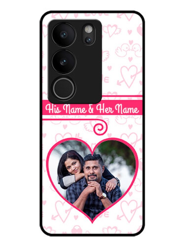 Custom Vivo V29 Pro 5G Custom Glass Phone Case - Heart Shape Love Design