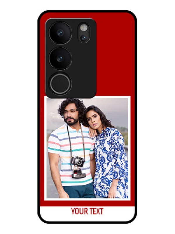 Custom Vivo V29 Pro 5G Custom Glass Phone Case - Red Color Design