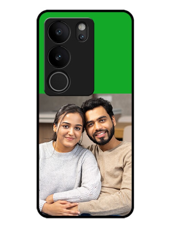 Custom Vivo V29 Pro 5G Custom Glass Phone Case - Green Pattern Design