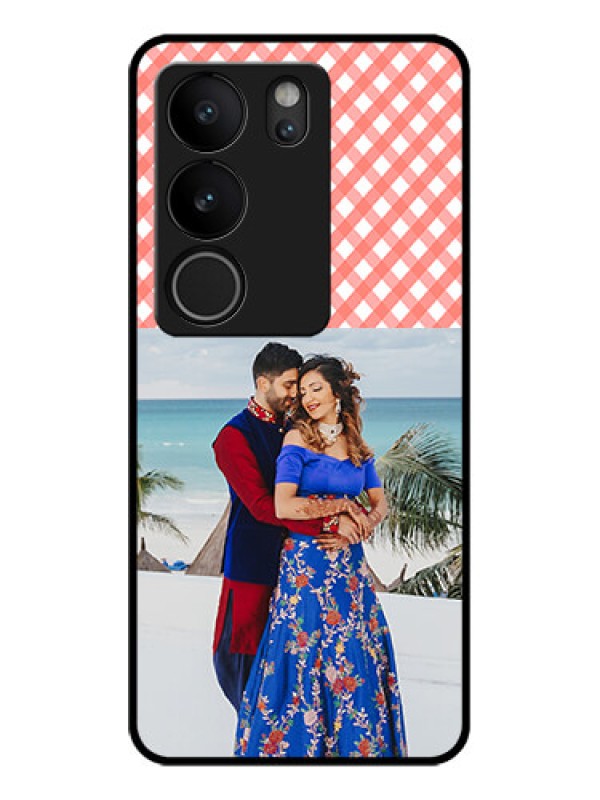 Custom Vivo V29 Pro 5G Custom Glass Phone Case - Pink Pattern Design