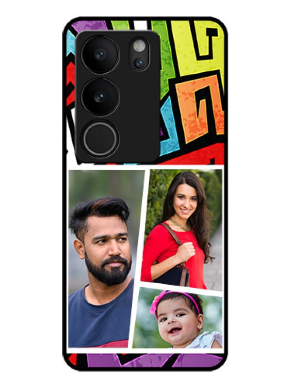 Custom Vivo V29 Pro 5G Custom Glass Phone Case - Graffiti Pattern Design
