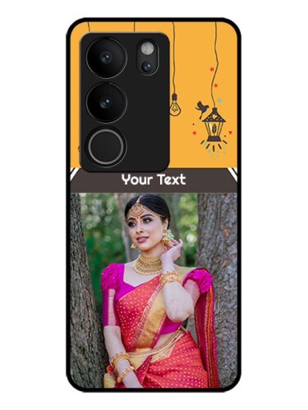 Custom Vivo V29 Pro 5G Custom Glass Phone Case - With Family Picture And Icons