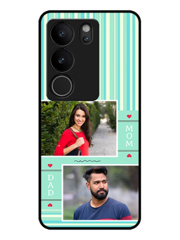 Custom Vivo V29 Pro 5G Custom Glass Phone Case - Mom & Dad Pic Design