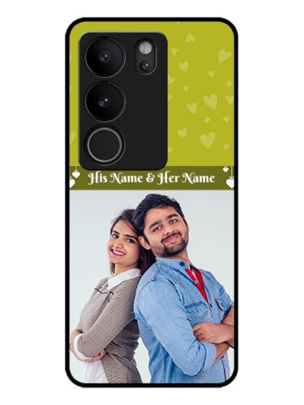 Custom Vivo V29 Pro 5G Custom Glass Phone Case - You & Me Heart Design