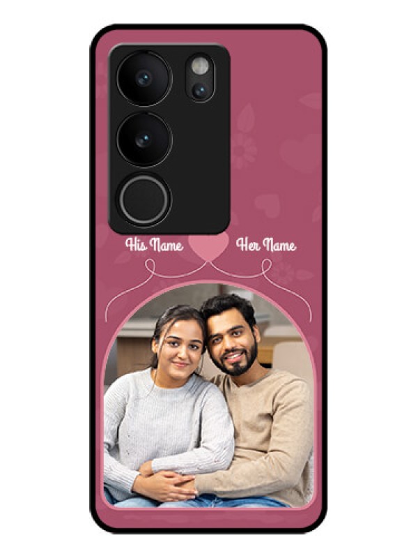 Custom Vivo V29 Pro 5G Custom Glass Phone Case - Love Floral Design