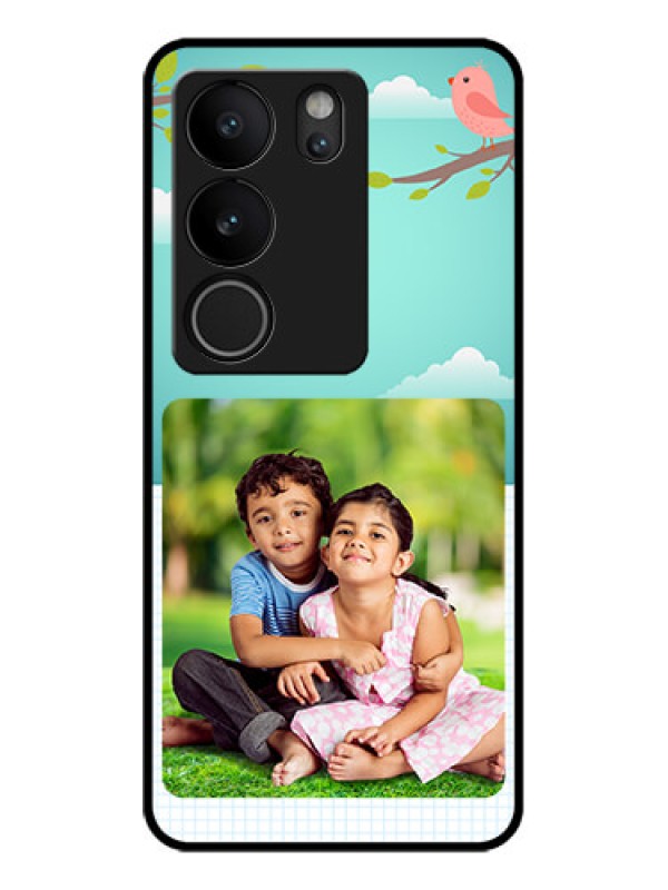Custom Vivo V29 Pro 5G Custom Glass Phone Case - Doodle Love Design