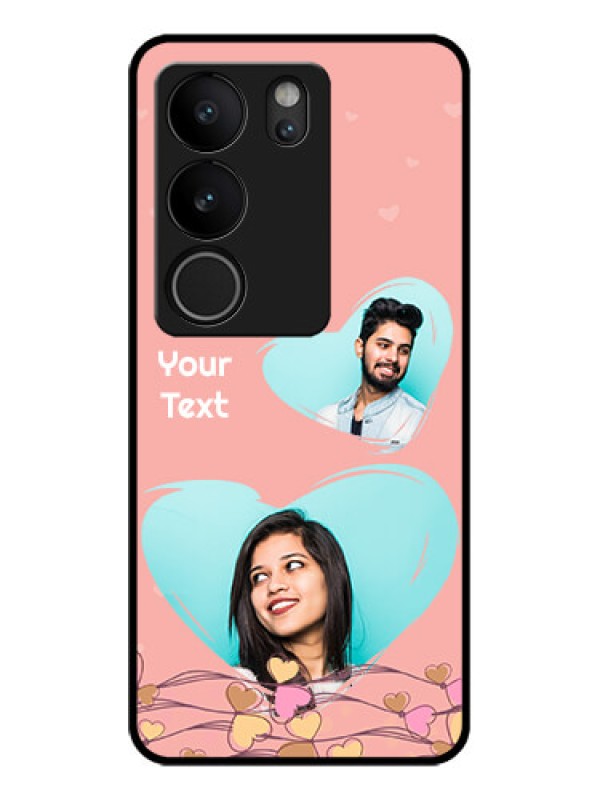 Custom Vivo V29 Pro 5G Custom Glass Phone Case - Love Doodle Design