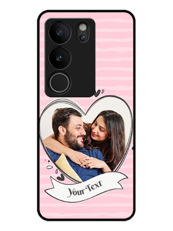 Custom Vivo V29 Pro 5G Custom Glass Phone Case - Vintage Heart Design