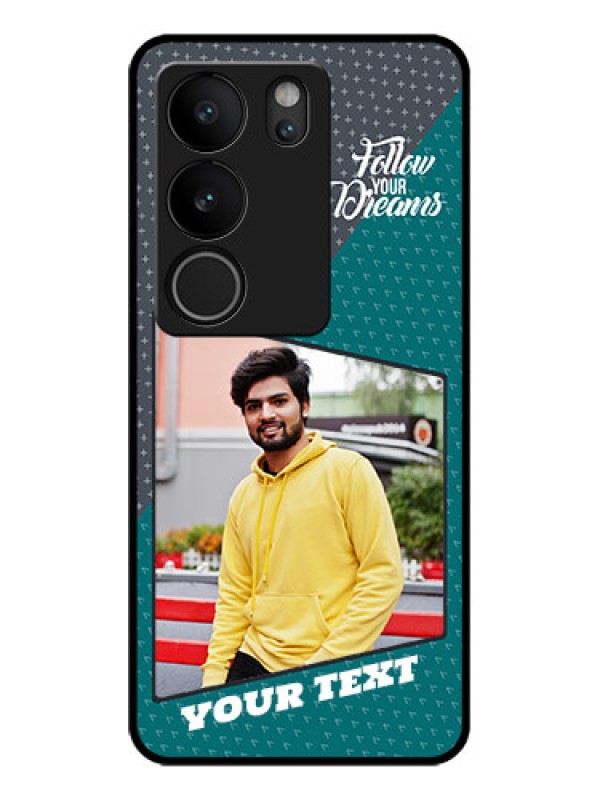 Custom Vivo V29 Pro 5G Custom Glass Phone Case - Background Pattern Design With Quote