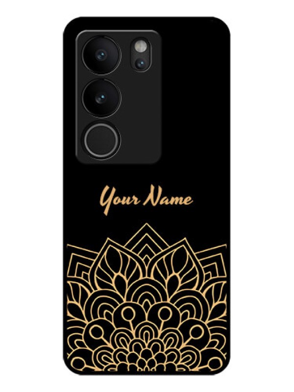 Custom Vivo V29 Pro 5G Custom Glass Phone Case - Golden Mandala Design