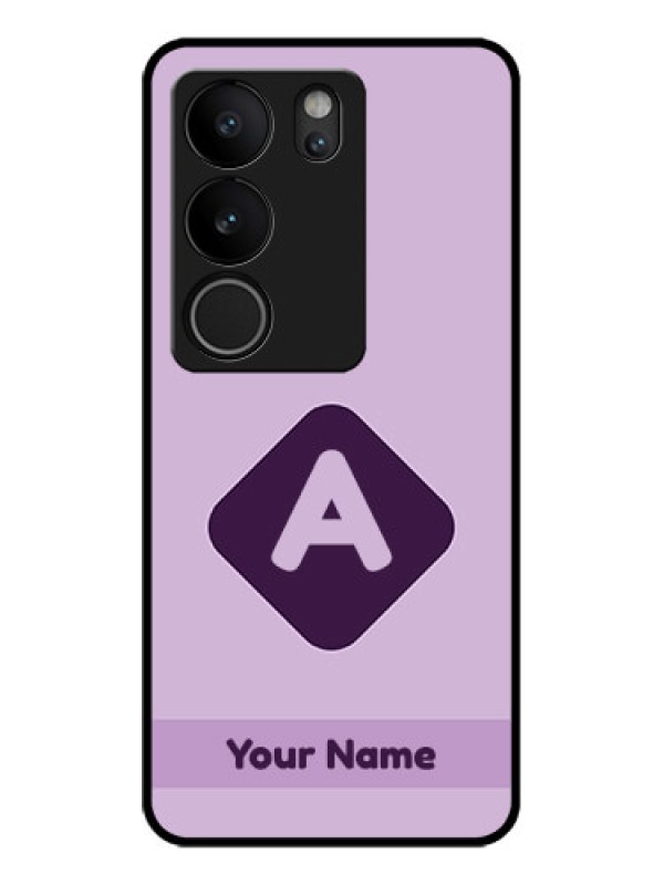 Custom Vivo V29 Pro 5G Custom Glass Phone Case - Custom Letter In Curved Badge Design