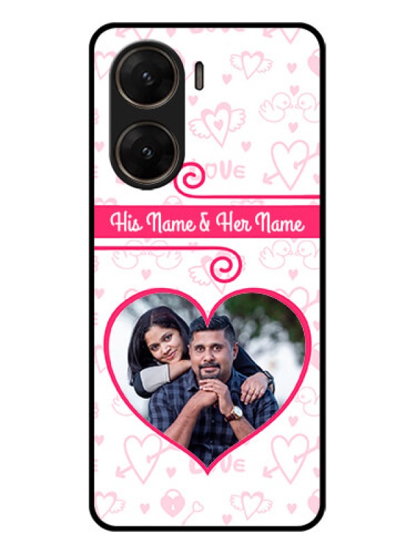 Custom Vivo V29E 5G Custom Glass Phone Case - Heart Shape Love Design