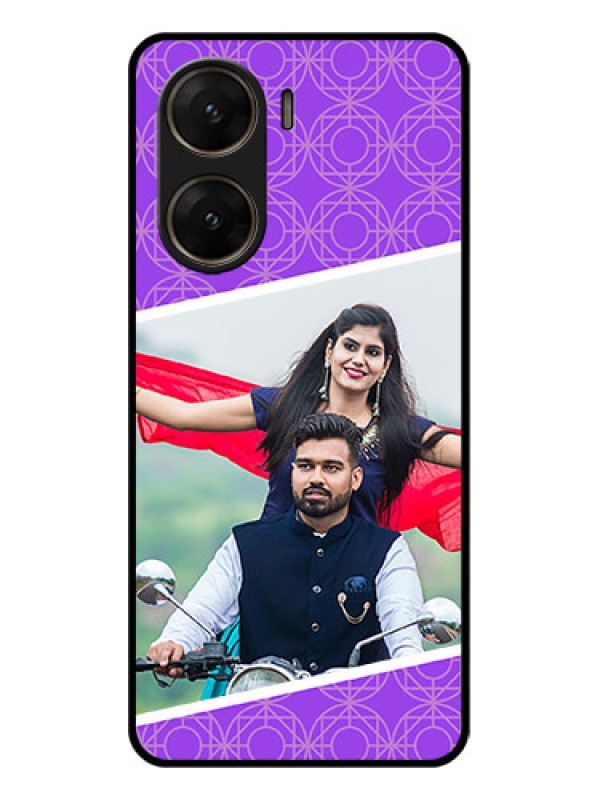 Custom Vivo V29E 5G Custom Glass Phone Case - Violet Color Pattern Design