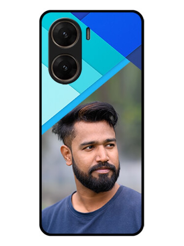 Custom Vivo V29E 5G Custom Glass Phone Case - Blue Pattern Design