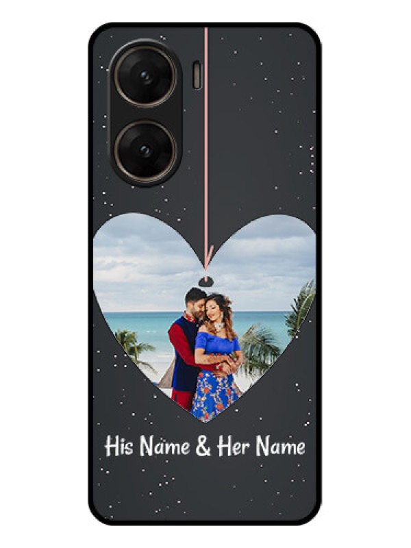 Custom Vivo V29E 5G Custom Glass Phone Case - Hanging Heart Design
