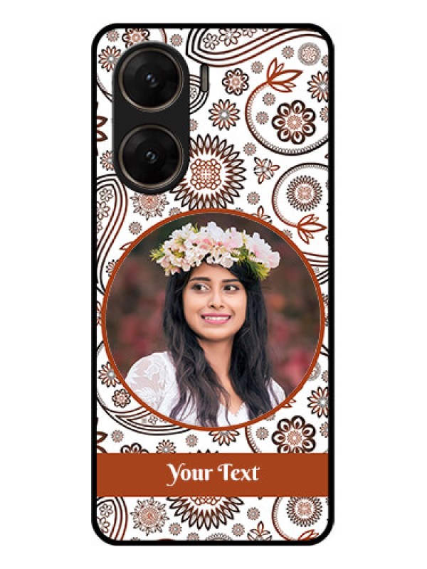 Custom Vivo V29E 5G Custom Glass Phone Case - Abstract Flower Design