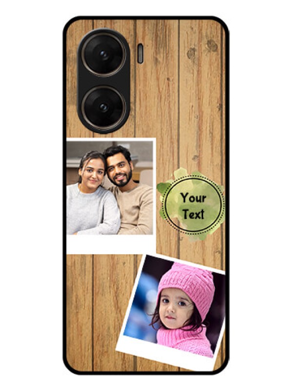 Custom Vivo V29E 5G Custom Glass Phone Case - Wooden Texture Design
