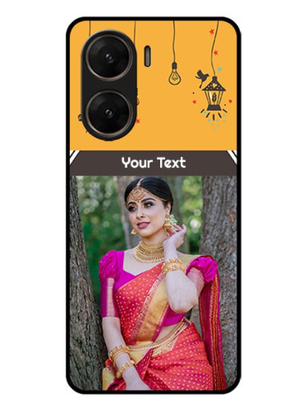 Custom Vivo V29E 5G Custom Glass Phone Case - With Family Picture And Icons