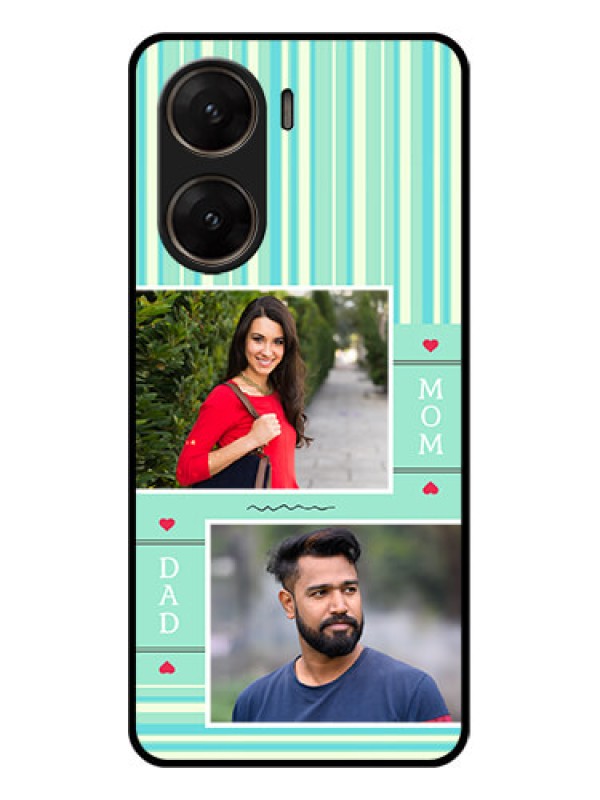 Custom Vivo V29E 5G Custom Glass Phone Case - Mom & Dad Pic Design