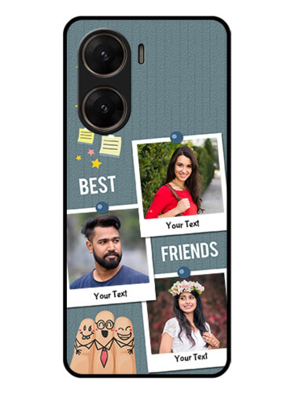 Custom Vivo V29E 5G Custom Glass Phone Case - Sticky Frames And Friendship Design