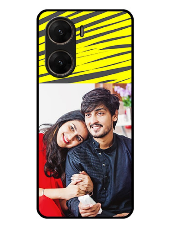 Custom Vivo V29E 5G Custom Glass Phone Case - Yellow Abstract Design