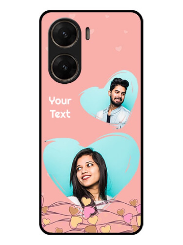Custom Vivo V29E 5G Custom Glass Phone Case - Love Doodle Design