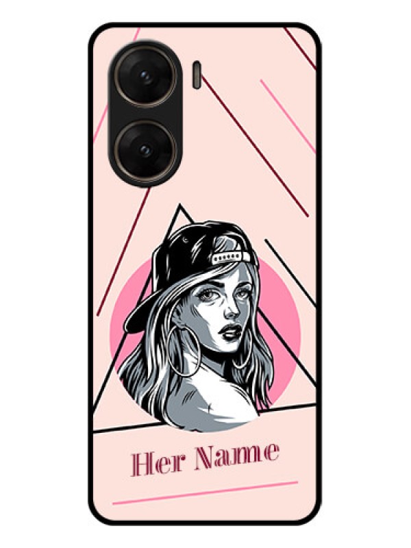 Custom Vivo V29E 5G Custom Glass Phone Case - Rockstar Girl Design