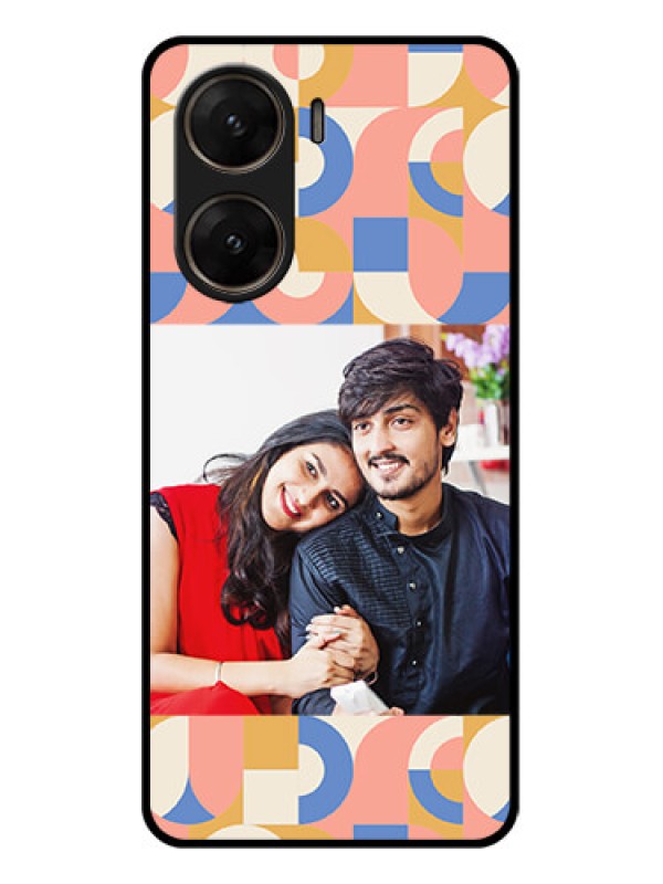 Custom Vivo V29E 5G Custom Glass Phone Case - Semi - Circle Maze Pattern Design