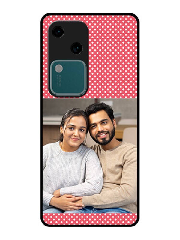 Custom Vivo V30 5G Custom Glass Phone Case - White Dotted Design