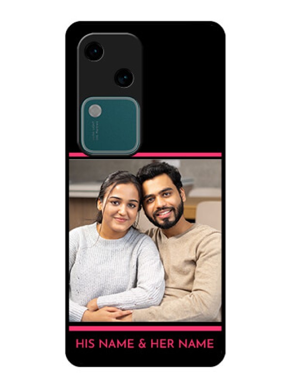 Custom Vivo V30 5G Custom Glass Phone Case - With Add Text Design