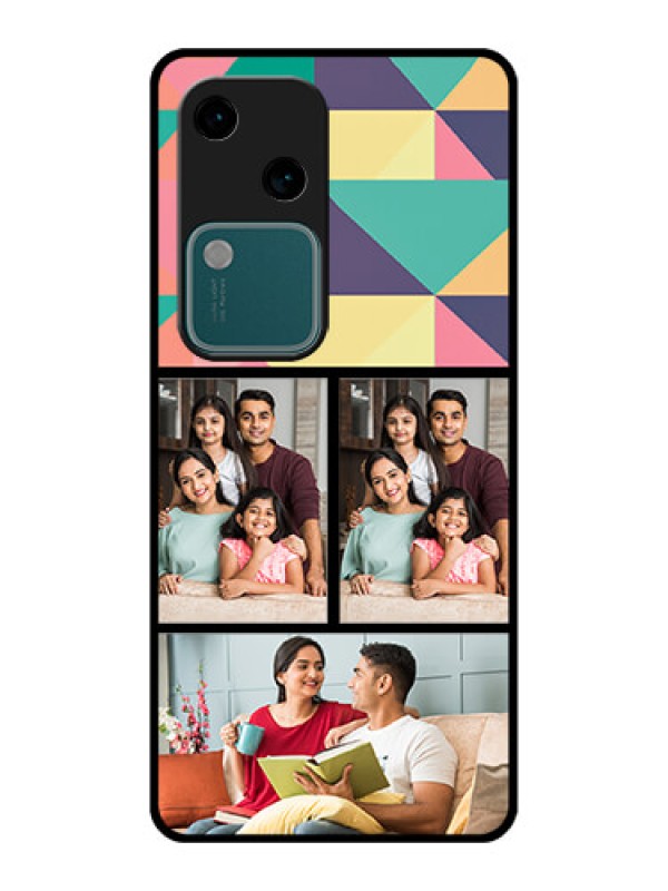 Custom Vivo V30 5G Custom Glass Phone Case - Bulk Pic Upload Design