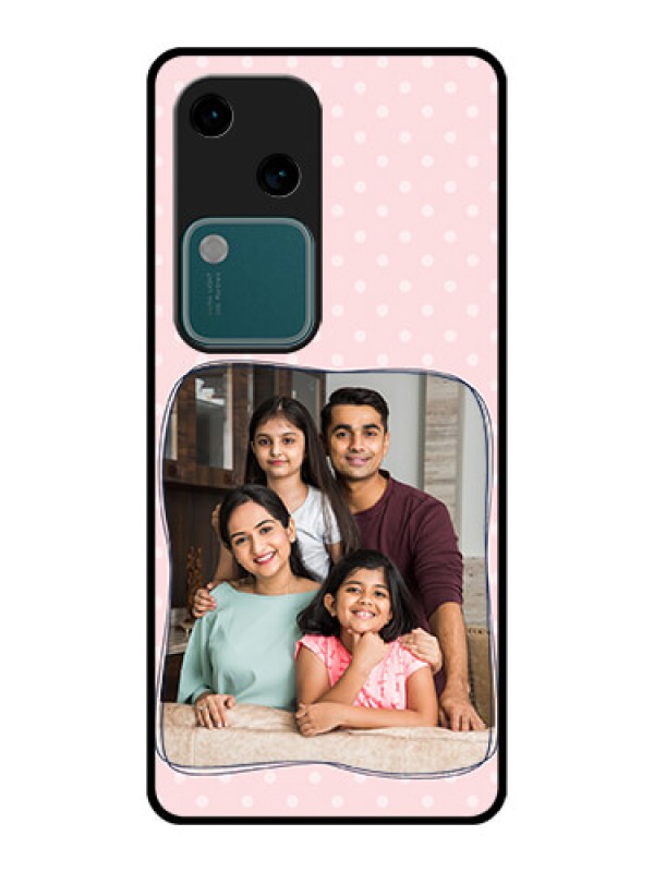 Custom Vivo V30 5G Custom Glass Phone Case - Family With Dots Design